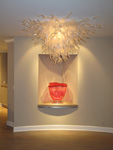 flush mounted art glass crystal chandelier