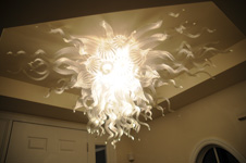 flush mounted art glass crystal chandelier